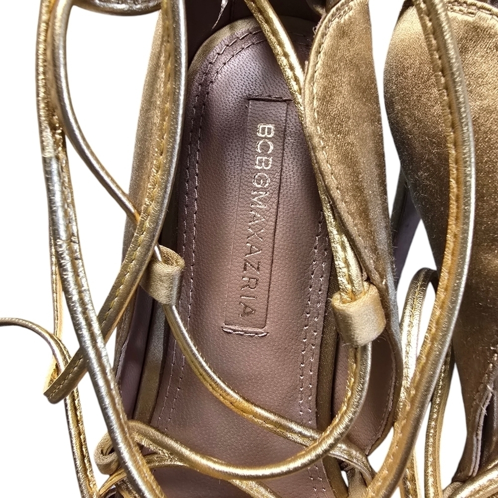 BCBGMAXAZRIA Esme Metallic Gladiator Sandal Sz. 7.5 - Picture 4 of 10